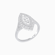 Marquise Diamond Double Halo Ring with Baguette Frame - Shahin Jewelry